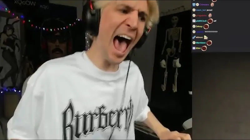 The rage-filled xqc slamming desk meme