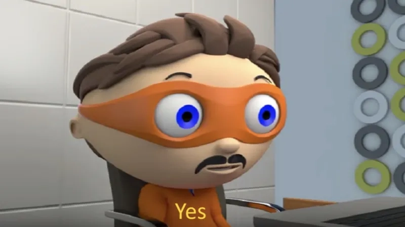 The iconic Yes Chad meme in action