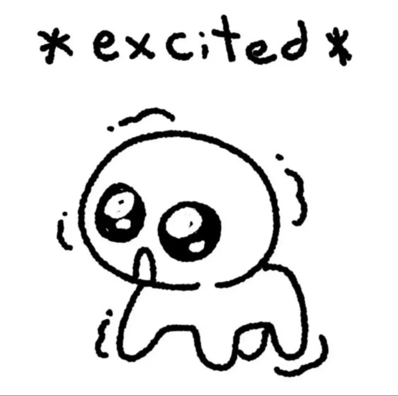 The classic yippee creature meme ready to express joy