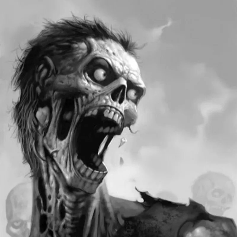 A funny zombie meme about needing coffee