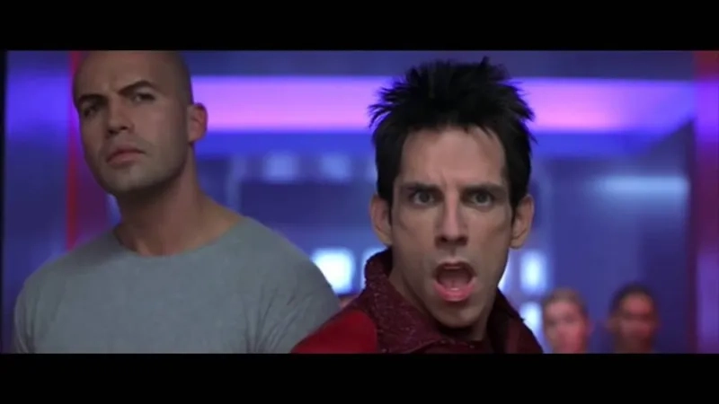 A scene from the Zoolander walk off meme