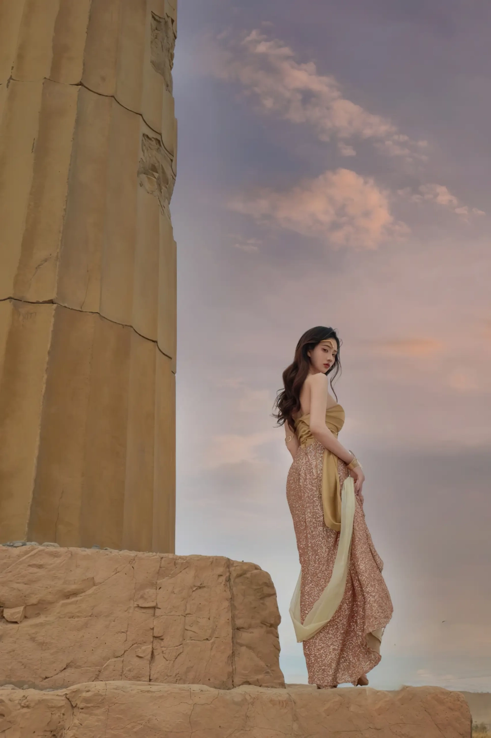 Ghibli art girl photo ignites dreamy fantasy curves and magical golden desire