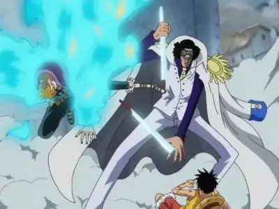 Stunning image Aokiji showcasing his icy powers in art