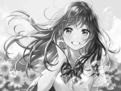 Stunning black and white anime images for inspiration