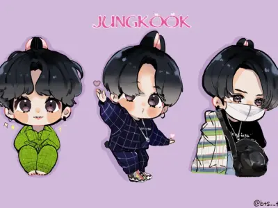 Cute chibi Jungkook characters drawn by talented fans