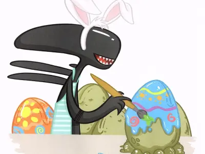 Chibi xenomorph - Cute monster twist on alien design