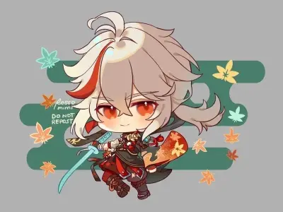 Stunning Kazuha chibi fanart collection for anime lovers