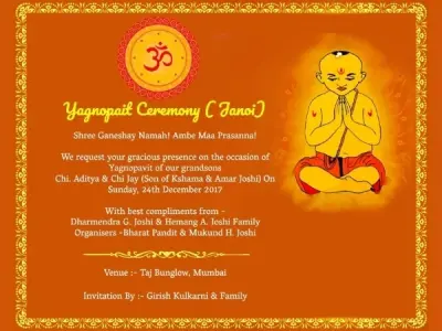 Heartfelt upanayanam wishes for your loved ones today