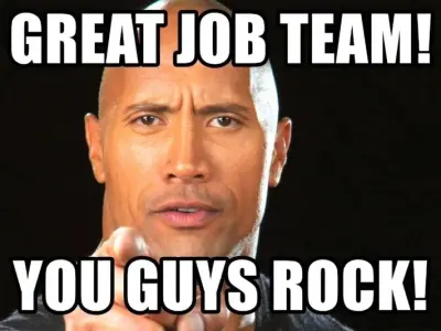 A 'you rock' meme to celebrate someone awesome in your life